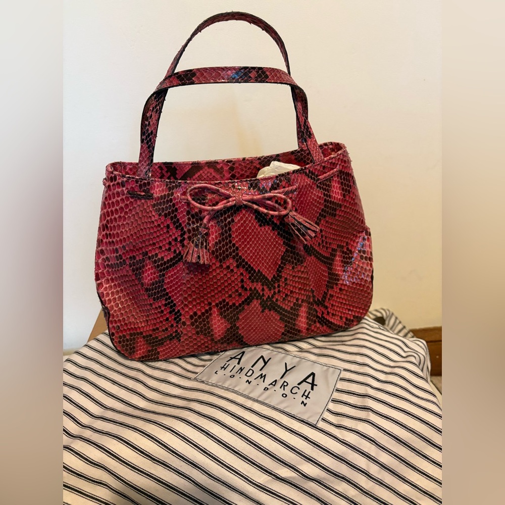 Anya Hindmarch Pink and Brown Snakeskin  small handbag